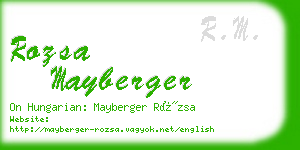 rozsa mayberger business card